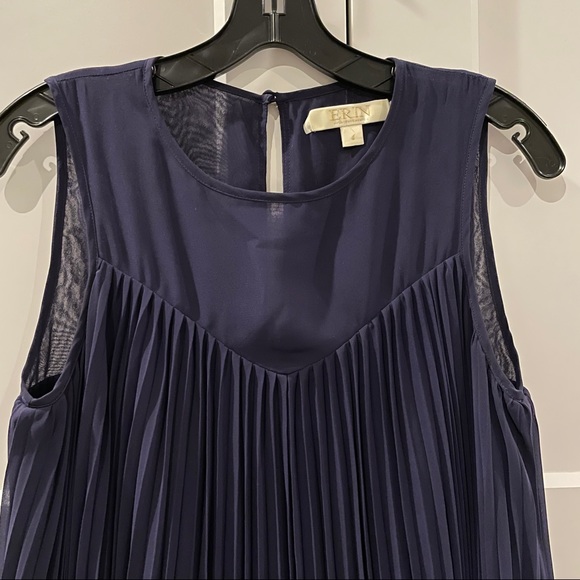Erin Fetherston Navy Pleated Aster Dress - Picture 3 of 5